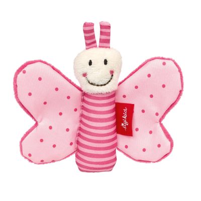 Sigikid Greifling Schmetterling, RedStars Babyspielzeug mit Knisterfolie: greifen, entdecken, spielen, fr Babys ab Geburt, Art.-Nr. 42834, Pink-rosa, 9x12x2 cm