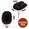 Hercicy 6 Pcs Black Cowboy Hats Kids Toddler Cowgirl Hat for Boys Girls Child Baby Costume Accessories Western Birthday Party Supplies view 2