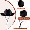 Hercicy 6 Pcs Black Cowboy Hats Kids Toddler Cowgirl Hat for Boys Girls Child Baby Costume Accessories Western Birthday Party Supplies view 3