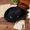 Hercicy 6 Pcs Black Cowboy Hats Kids Toddler Cowgirl Hat for Boys Girls Child Baby Costume Accessories Western Birthday Party Supplies view 4