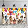 6 X 3.6ft Dog Happy Birthday Backdrop Dog Birthday Sign Banner Puppy Dogs Bday Photography Background Dogs Owner Bday Decoration Party Supplies Wall Decor Room Decor view 1