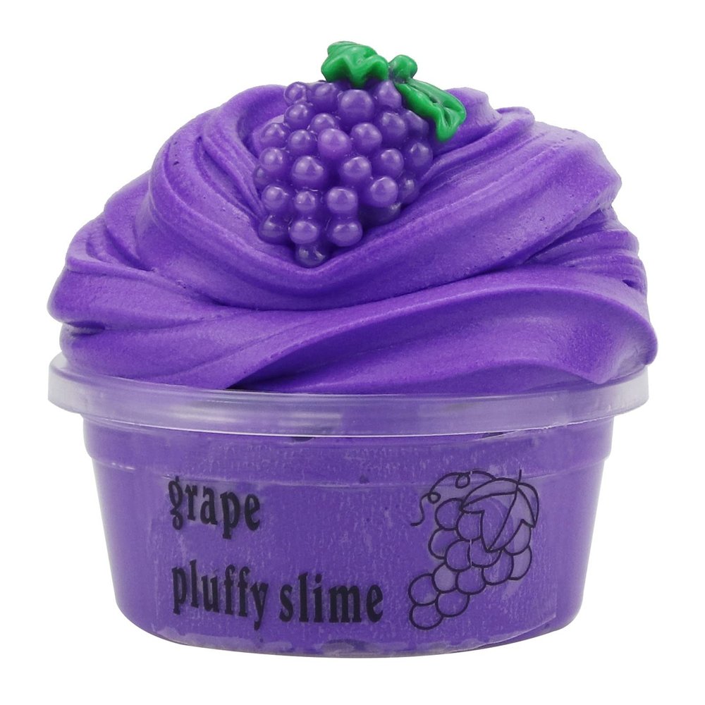 cdar 60ml Butter Slime, Fruit Cherry Clay Toy,Fluffy Stretchy Cloud Slime Toy,DIY Surprise Slime for Kids Party/Stress Relief Toy for Gift Purple Grape
