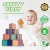 SpringFlower 3 in 1 Montessori Toys for Babies 0-3-6-12 Months, Soft Baby Teething, Stacking Building Blocks for Infants, Sensory Developmental Education Toys for Toddler Baby 12-18 Months,22 PCS view 3