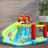 OLAKIDS Inflatable Water Slide, 6 in 1 Bounce House with Slide Climbing Wall Splash Pool Basketball Rim Water Gun, Outdoor Water Park Jumping Castle Inflatable Obstacle Course for Kids Backyard view 2
