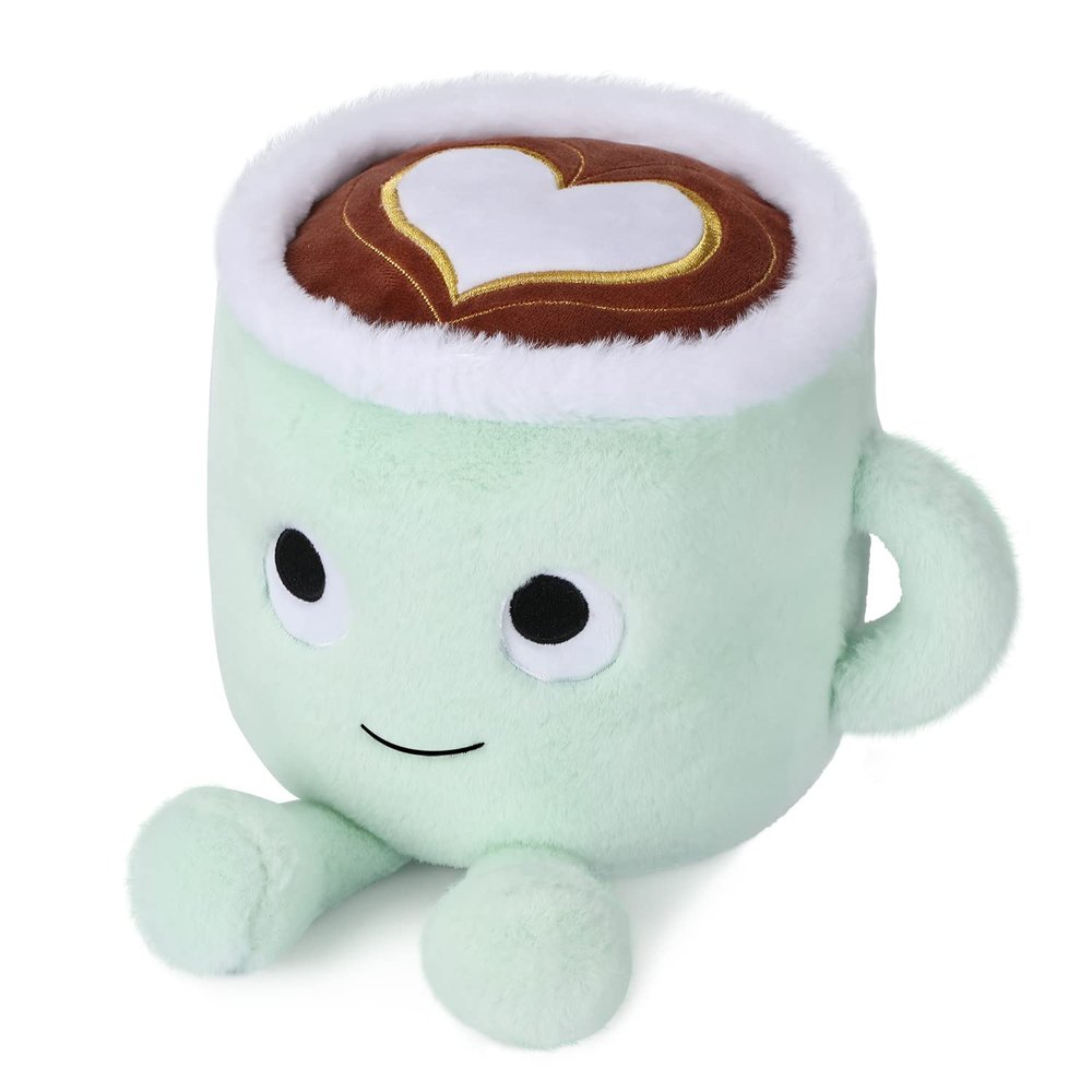 AULUDA Latte Plush Toy, 30 cm Stuffed Coffee Mug Plushie Pillow Doll, Soft Cup Fluffy Friend, Hugging Cushion - Present for Every Age (Latte)