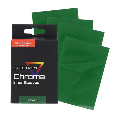 BCW Spectrum Green Chroma Inner Card Sleeves | 100 Pack | Acid-Free Archival Quality Protection | Perfect Fit Sleeves for MTG, Pokemon | Dual-Sided Glossy-Clear