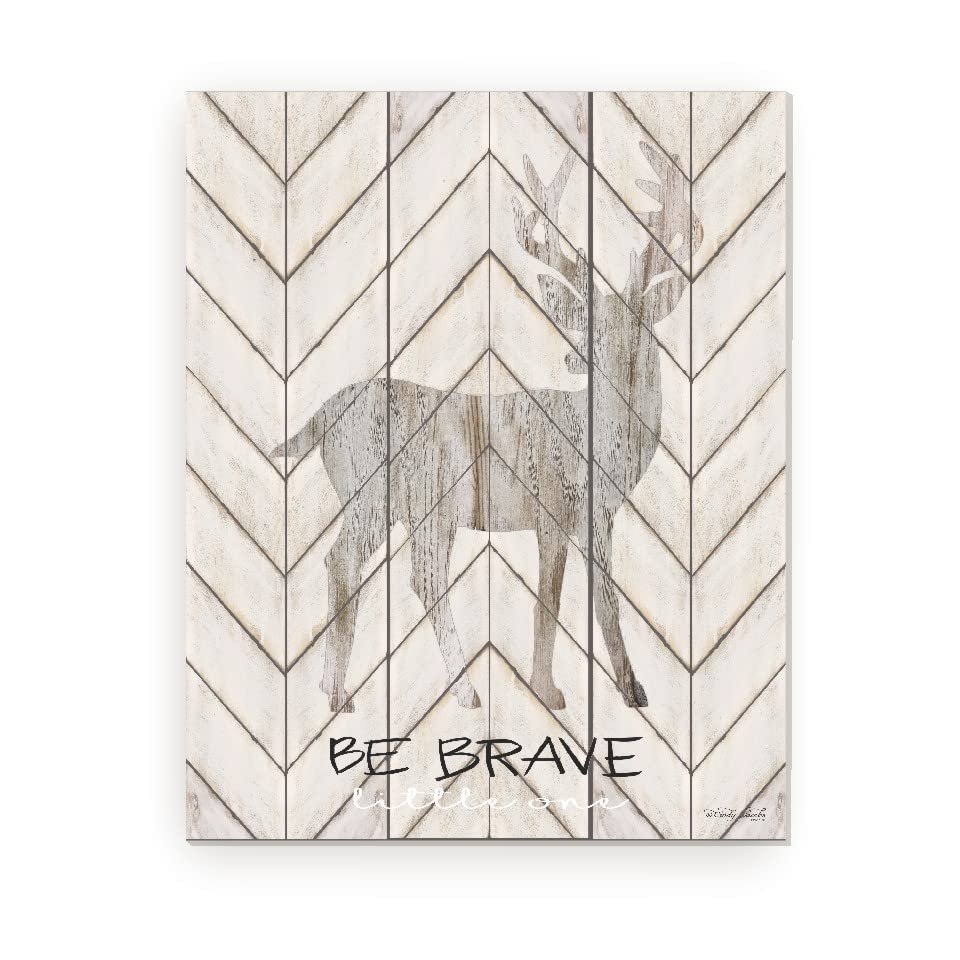 Be Brave Little One Buck Deer Nursery Sign Wall Sign Decor Kid's Room 24x30