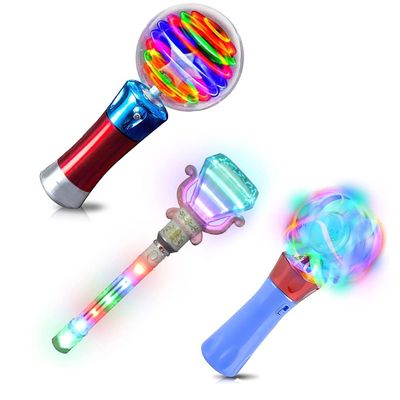 ArtCreativity Light Up Orbiter Spinning Wand, Magic Ball Toy Wand, Spinning Diamond Wand, Fun Gift or Birthday Party Favor - Classroom Prizes