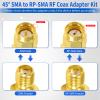 Superbat FPV Drone Goggles Antenna Adapter SMA to RP-SMA 45 Degree Adapter Connector Kit 4-Pack for FPV Antenna Race/Quadcopter Fatshark Goggles WiFi Antenna Extension Cable view 2