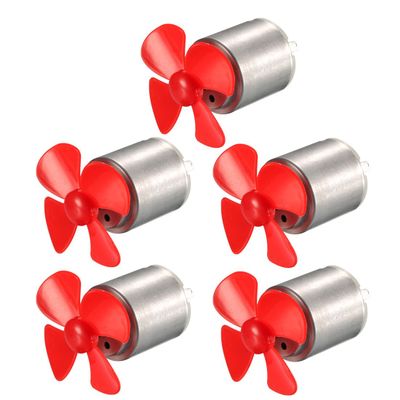 Ruilogod 5pcs DC 3V 0.38A 8000RPM Motor w 4 Vanes Red 40mm Rotating Dia Propeller (id: eab d93 034 cea 079