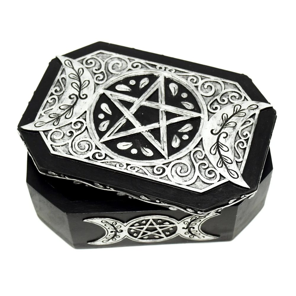 Big Pentagram Tarot Box, Wooden Tarot Cards Box