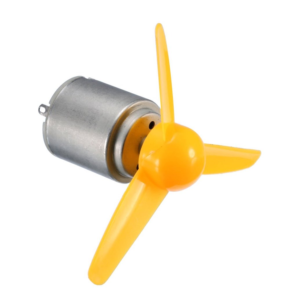 Ruilogod DC 12V 0.04A 7000RPM Motor w 3 Vanes Yellow 80mm Rotation Dia Propeller (id: 906 16b 91c bab 1d7