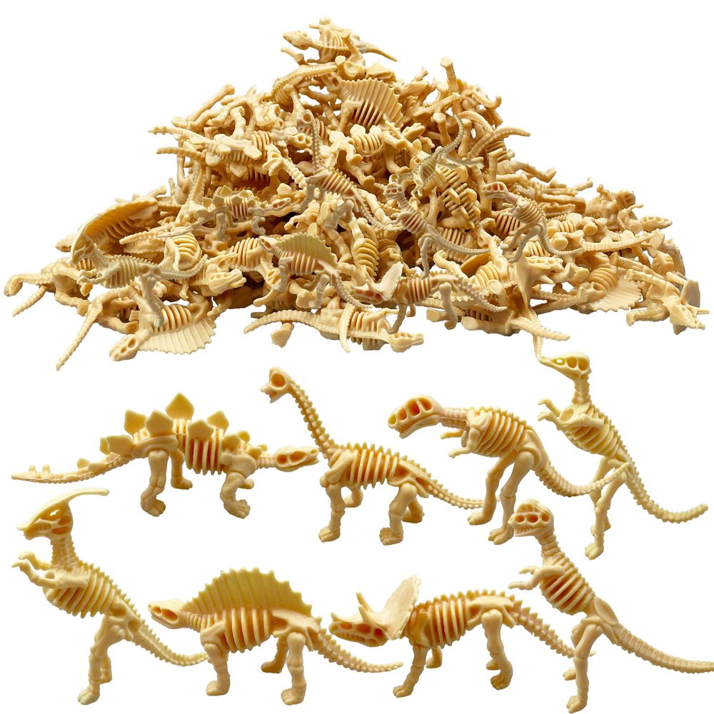 HAVAGDTM 110PCS Dinosaur Fossil Skeleton Dinosaur Skeleton Toys Assorted Figures Dino Bones for Birthday Party Science Play Dino Sand Dig Party Favor Decorations 2.5Inch