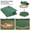 Waterproof Sandbox Cover Hexagon Oxford Cloth Green Anti UV Sandbox Protection Cover Pool Cover for Sandpit Toys Swimming Pool and Furniture (55 x 43inch) view 4