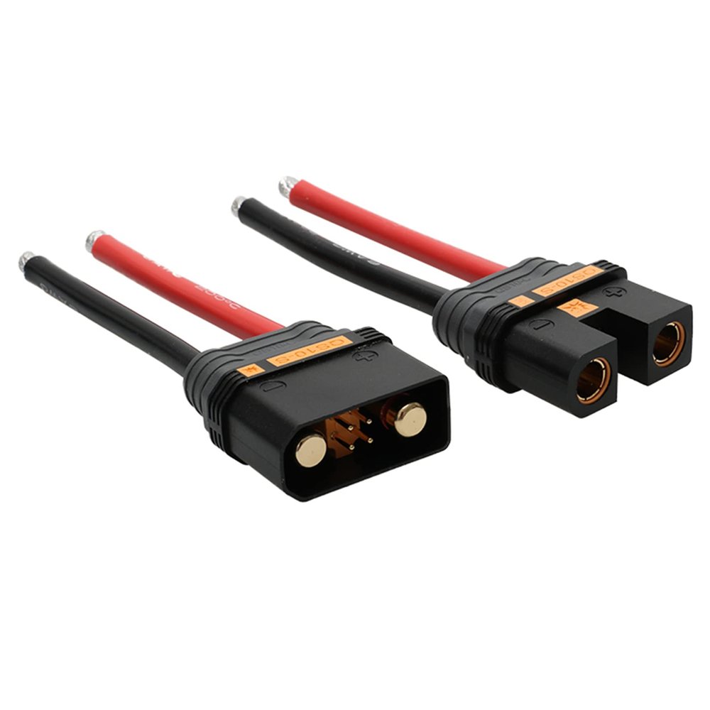 1Pair Male Female QS10-S Plug with 10cm 6AWG Silicone Cable 180A Large Current Anti-Spark Adapter Connector Wire for RC Car UAV Drone Parts