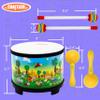 Crafteem Floor Tom Drum for Kids 8-inch Percussion Instrument Music Drum with 2 Mallets and Color Maracas for Baby Children Special Christmas Birthday Toy Gift view 3
