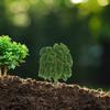 FOMIYES Artificial Mini Tree Weeping Willow Small Plastic Plant Miniature Garden Landscaping Decor for House Model Diorama Accessories view 2