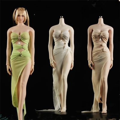 1/6 Scale Female Clothes, Female Long Skirt with Strapless Ribbon Clothing for 12inch Seamless Action Figure Body Doll (JO21X-46 Skin)