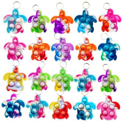HOZKEAP 20 Packs Bulk Turtle Mini pop Fidget Keychain  Boys and Girls kids Birthday Party Favors Supplies and Classroom Students Prize