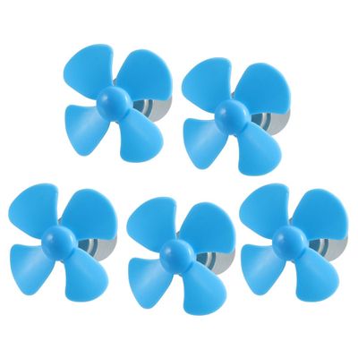 Ruilogod 5pcs DC 6V 0.13A 7500(+/-10%) RPM Motor w 4 Vanes Blue 56mm Rotating Dia Propeller (id: 4ee 09b 37a 6b0 ca3
