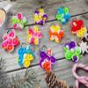 HOZKEAP 10 Packs Bulk Flowers Fidget Mini pop Keychain Rainbow Toy for Friend Birthday Party Favors Children Kids summer Students Small Prize Gift view 2