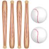 Lewtemi Set of 6 Beach Baseball Ball Inflatable Bat Include 2 Pcs 11 Inch Beach Baseball and 4 Pcs Inflates Bat Pool for Fun Birthday Party(Brown,11.02inch) view 1