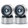 RC 2.9" Beadlock Wheel Rims CNC Aluminum Rim Hub for Axial SCX6 1/6 JLU AXI05000 4WD Rock Crawler 4pcs (Titanium & Siliver) view 1