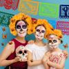 18 Pcs Day of The Dead Party Banners Day of The Dead Party Decorations Dia De Los Muertos Day of The Dead Decor with 24 Pcs Monarch Butterfly 3 Artificial Marigold Flowers Garland for Diwali Decor view 4