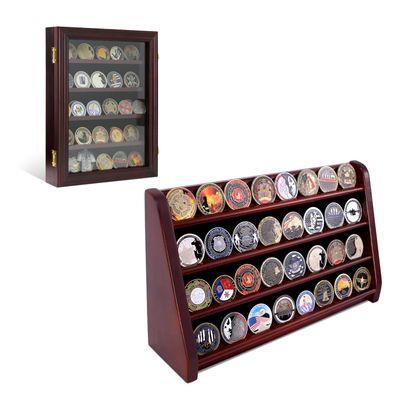 5 Row Challenge Coin Display Case & 4 Row Challenge Coin Display Stand