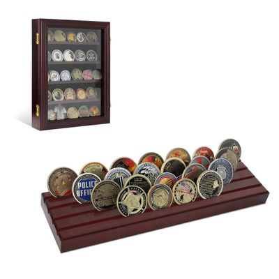 5 Row Challenge Coin Display Case & 4 Row Challenge Coin Display Rack