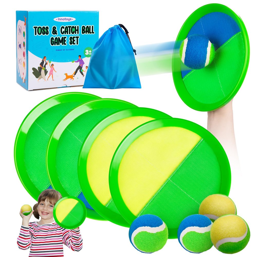 Innotoys Toss and Catch Ball Game - Ideal Outdoor Beach, Pool & Yard Toy for Toddlers and Kids Ages 4, 5, 6, 7, 8+, Perfect for Boys Girls - Great Birthday Gift & Easter Basket Stuffer