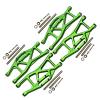 Aluminum Front And Rear Lower Arms For Traxxas 1/10 Maxx With WideMAXX Monster Truck 89086-4 - 28Pc Set Green view 1