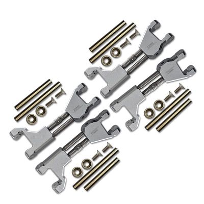 Stainless Steel+Aluminum Supporting Mount With Front & Rear Upper Arms For Traxxas 1/10 Maxx With WideMAXX Monster Truck 89086-4 - 28Pc Set Silver