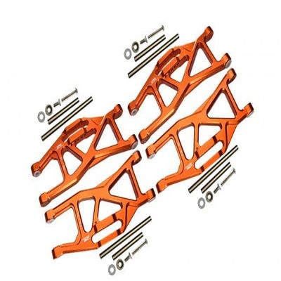 Aluminum Front And Rear Lower Arms For Traxxas 1/10 Maxx With WideMAXX Monster Truck 89086-4 - 28Pc Set Orange