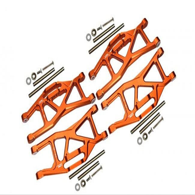 Aluminum Front And Rear Lower Arms For Traxxas 1/10 Maxx With WideMAXX Monster Truck 89086-4 - 28Pc Set Orange