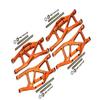 Aluminum Front And Rear Lower Arms For Traxxas 1/10 Maxx With WideMAXX Monster Truck 89086-4 - 28Pc Set Orange view 1