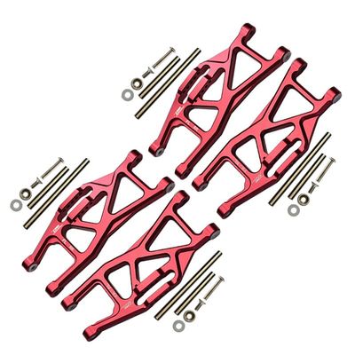 Aluminum Front And Rear Lower Arms For Traxxas 1/10 Maxx With WideMAXX Monster Truck 89086-4 - 28Pc Set Red