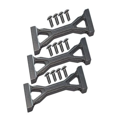 Aluminum Middle Chassis Mount with Screws For Tamiya 1/14 Trucks (for King Haule/Globe Liner/Ford Aeromax) - 3Pc Set Gray Silver