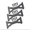 Aluminum Middle Chassis Mount with Screws For Tamiya 1/14 Trucks (for King Haule/Globe Liner/Ford Aeromax) - 3Pc Set Gray Silver view 1