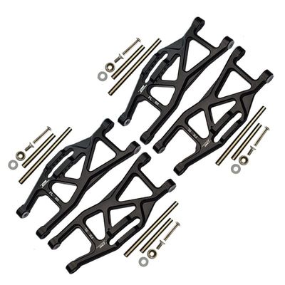 Aluminum Front And Rear Lower Arms For Traxxas 1/10 Maxx With WideMAXX Monster Truck 89086-4 - 28Pc Set Black