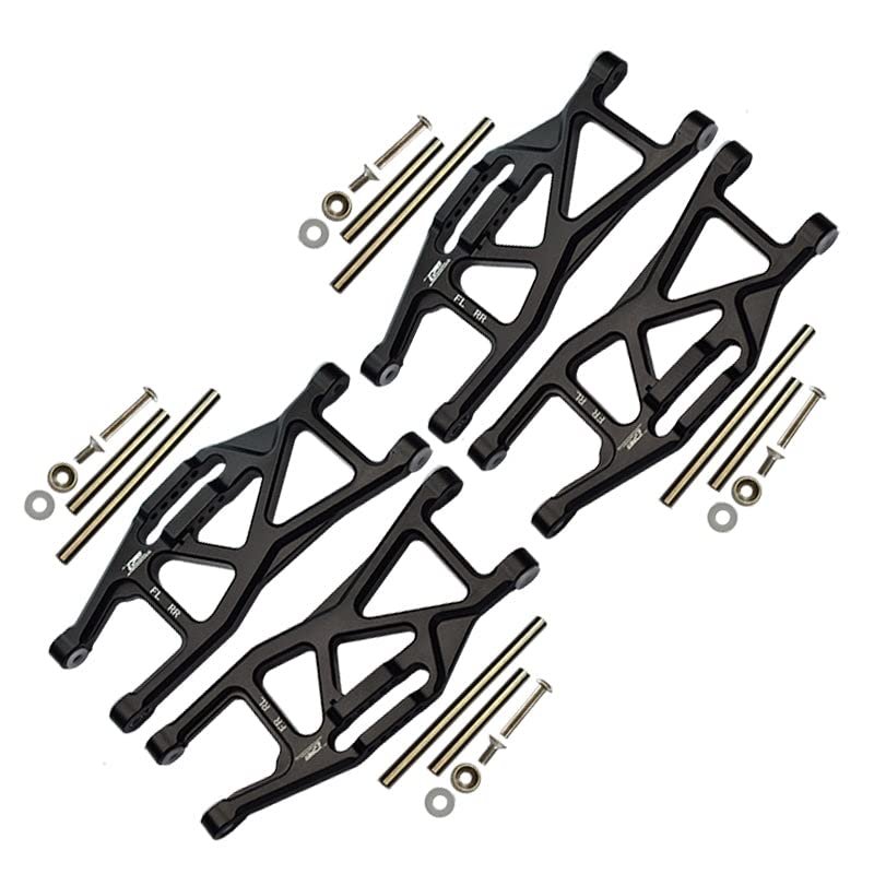 Aluminum Front And Rear Lower Arms For Traxxas 1/10 Maxx With WideMAXX Monster Truck 89086-4 - 28Pc Set Black