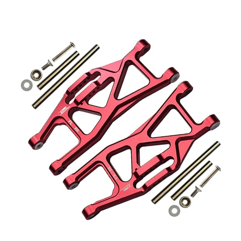 Aluminum Front Or Rear Lower Arms For Traxxas 1/10 Maxx With WideMAXX Monster Truck 89086-4 - 14Pc Set Red