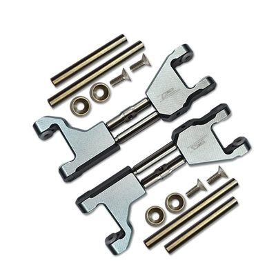 Stainless Steel+ Aluminum Supporting Mount With Front Or Rear Upper Arms For Traxxas 1/10 Maxx With WideMAXX Monster Truck 89086-4 - 14Pc Set Gray Silver