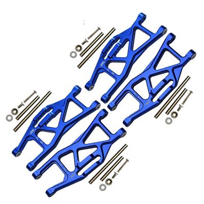 Aluminum Front And Rear Lower Arms For Traxxas 1/10 Maxx With WideMAXX Monster Truck 89086-4 - 28Pc Set Blue