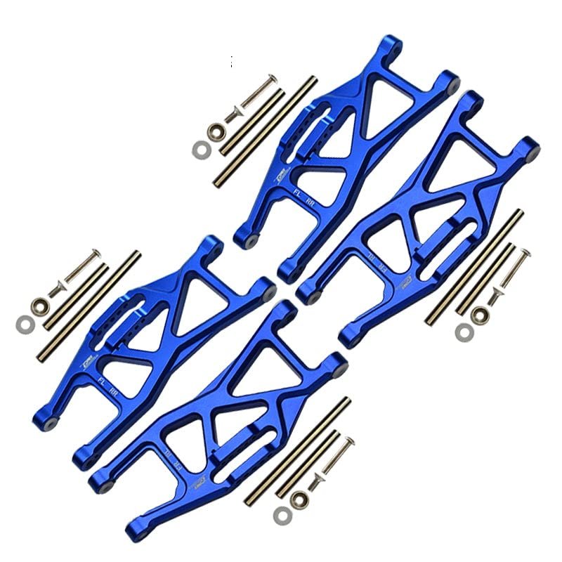 Aluminum Front And Rear Lower Arms For Traxxas 1/10 Maxx With WideMAXX Monster Truck 89086-4 - 28Pc Set Blue