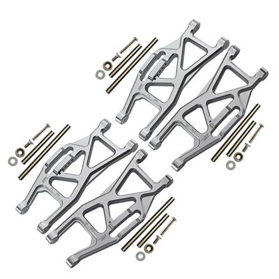 Aluminum Front And Rear Lower Arms For Traxxas 1/10 Maxx With WideMAXX Monster Truck 89086-4 - 28Pc Set Silver