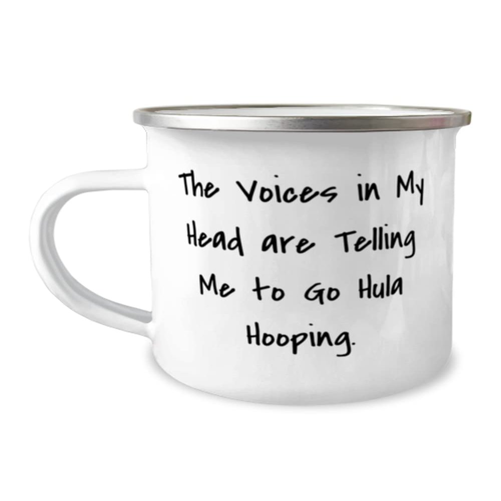 Excellent Hula Hooping 12oz Camper Mug, The Voices in My Head are Telling Me to Go Hula., For Friends, Present From , For Hula Hooping
