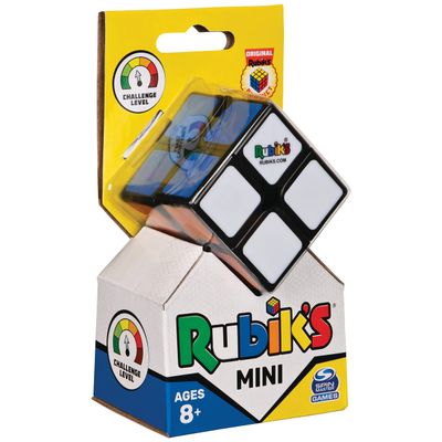 Rubik's, Spin Master The Original 2 x 2 Mini Cube with 2 Layers of 4 Cubes, Professional Color Combination Brain Teaser, Pocket, Suitable for Children of 8+