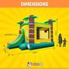 Crossover Inflatable Bounce House with Slide (Without Blower) 18 x 12 x 14.5 Foot Tropical Bounce House Combo Waterslide with Basketball Hoop, Water Misting System, Stakes and Storage Bag view 3