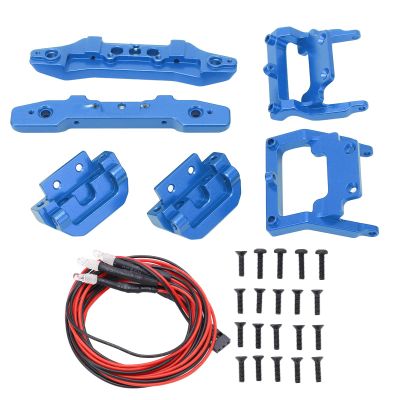 Dilwe RC 1/18 Bumper Replacement Alloy 2 Colors RC Front Rear Bumper Plates Upgrade Parts for Latrax Teton 1/18, RC Car Bumper Replacement(Blue)